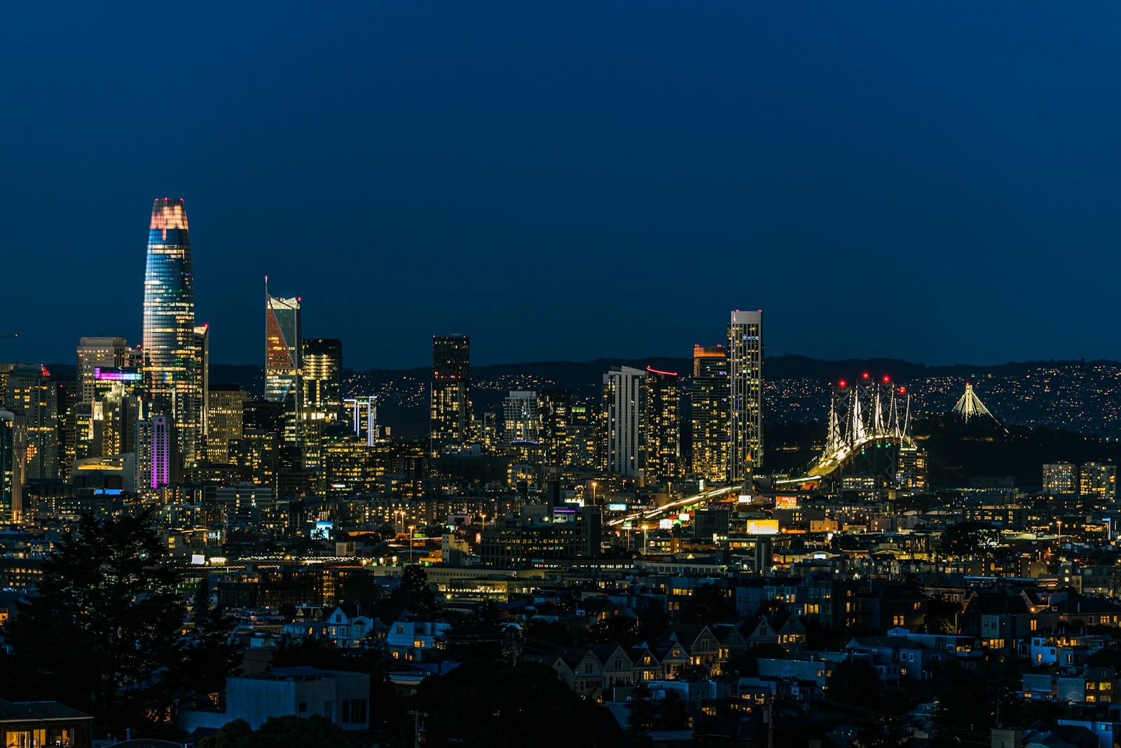City skyline at night