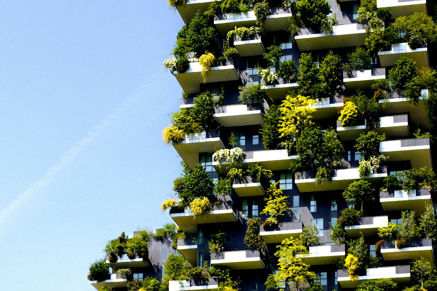 Tower with planted balconies